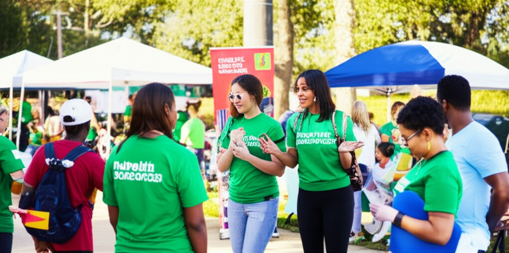 Community outreach event in a Houston neighborhood